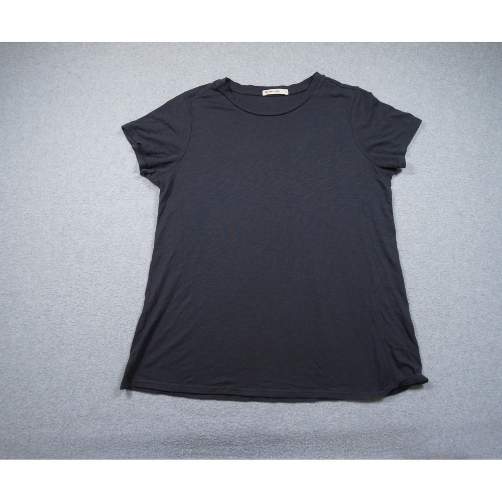 Marine Layer Shirt Women Small Black Swing Crew Tee Short Sleeve Ladies